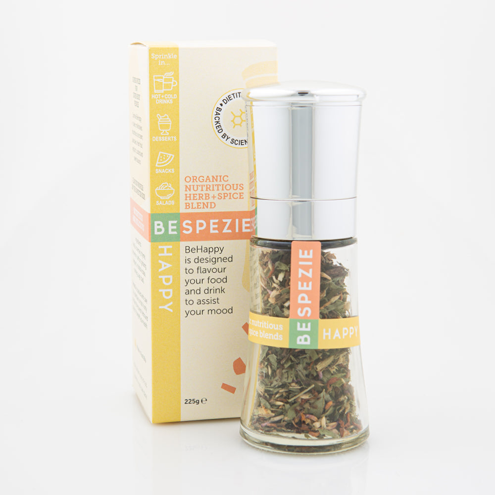 Bespezie | BeHappy is designed to flavour your food and drink to assist your mood
